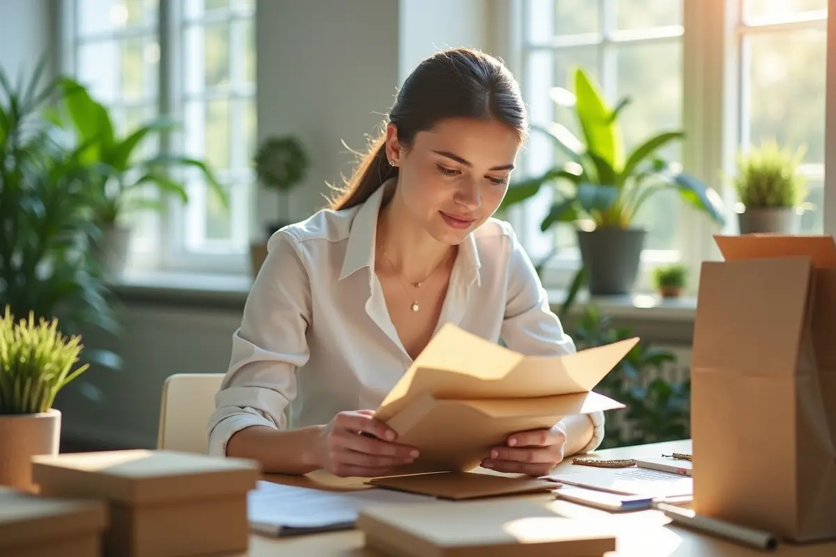 business owner choosing cost effective eco friendly packaging for products