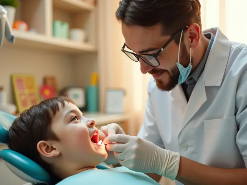 dentist providing gentle tooth extraction ensuring kids feel comfortable