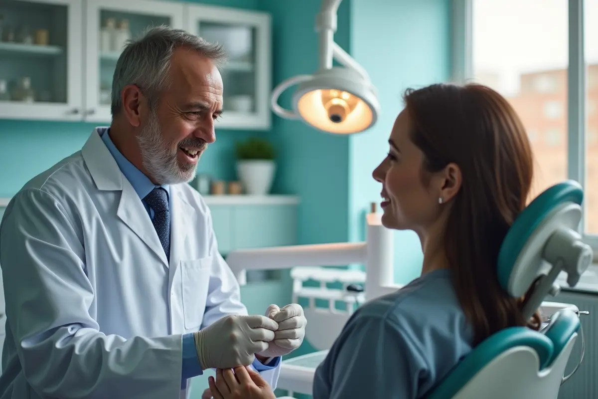 dentist preparing patient for sedation before complex dental procedure