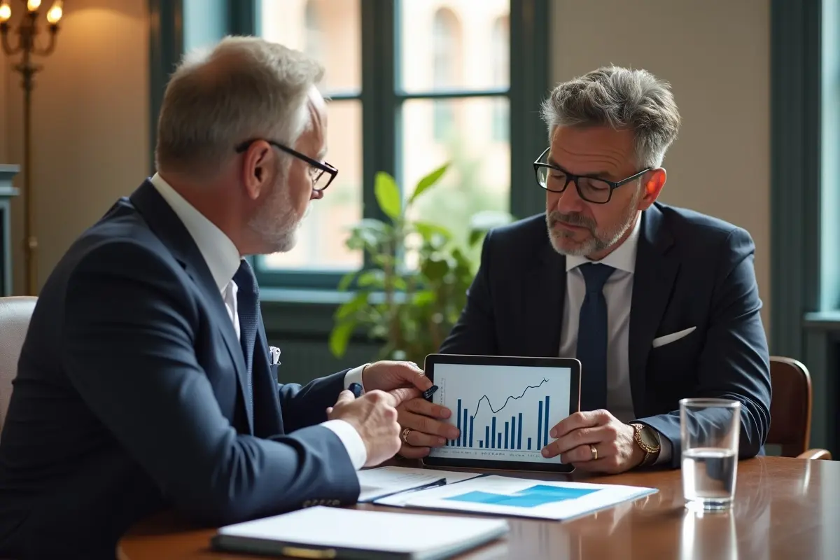 client meeting wealth advisor to discuss financial strategy